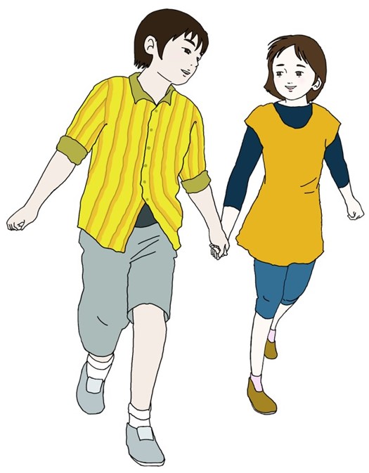 兄妹|子供|遊ぶ|走る|brother and sister